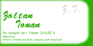 zoltan toman business card